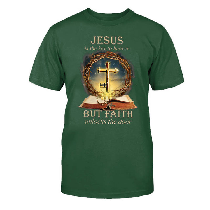T-shirt unisexe en coton Christianartworkshop « Clé du Paradis » - Vert foncé - 2XL - image 16