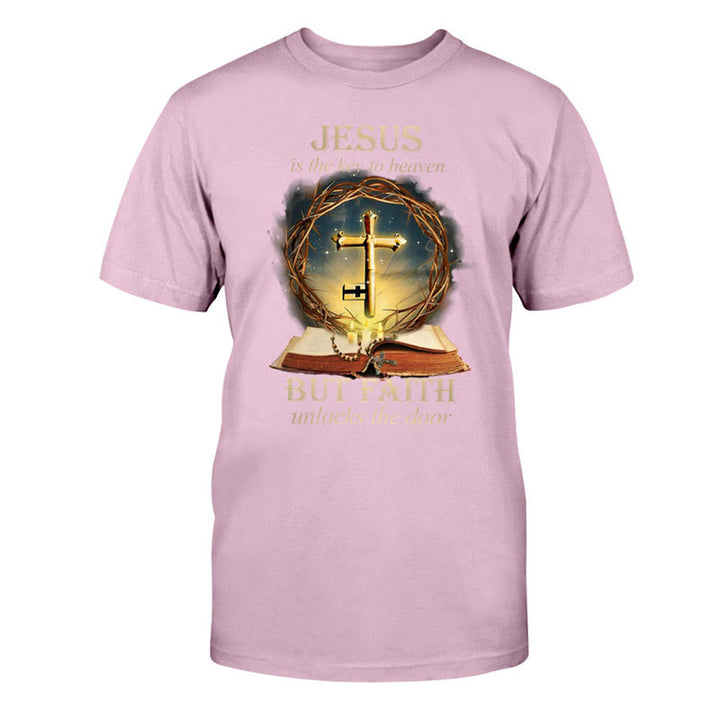 T-shirt unisexe en coton Christianartworkshop « Clé du Paradis » - Rose - 2XL - image 10