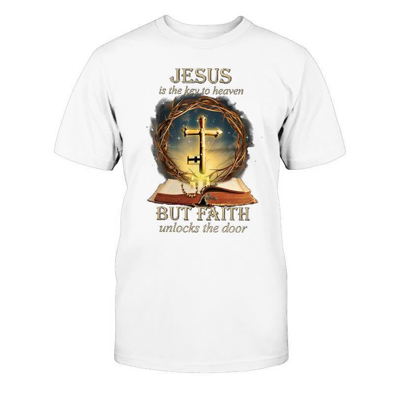 T-shirt unisexe en coton Christianartworkshop « Clé du Paradis » - Blanc - 2XL - image 0
