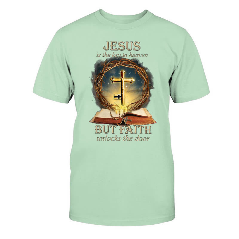 T-shirt unisexe en coton Christianartworkshop « Clé du Paradis » - Vert gazon - 2XL - image 14