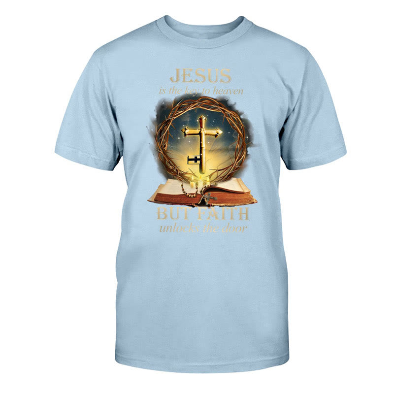 T-shirt unisexe en coton Christianartworkshop « Clé du Paradis » - Bleu - 2XL - image 8