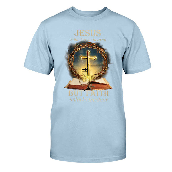 T-shirt unisexe en coton Christianartworkshop « Clé du Paradis » - Bleu - 2XL - image 8