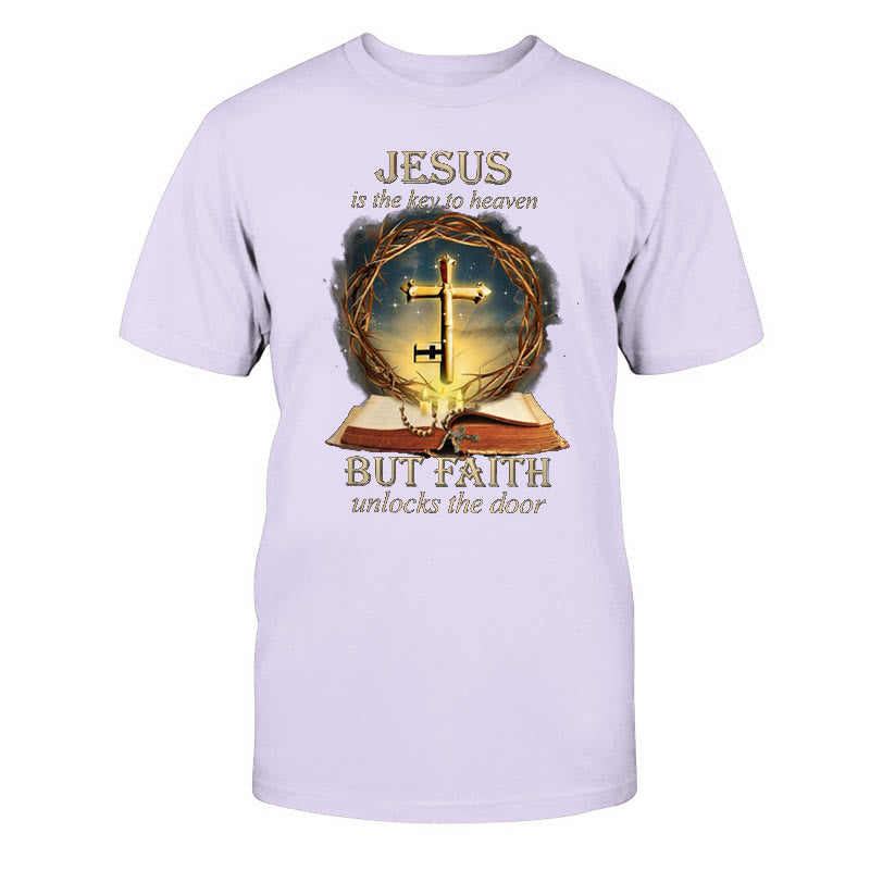T-shirt unisexe en coton Christianartworkshop « Clé du Paradis » - Violet - 2XL - image 12