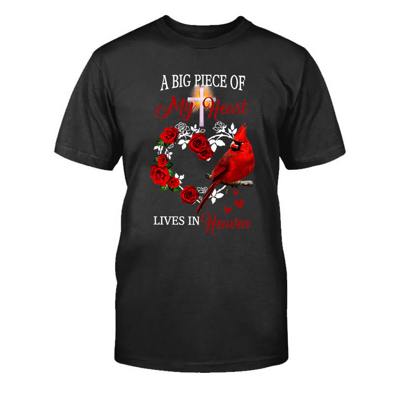 T-shirt classique Christianartworkshop « Jésus, une grande partie de mon cœur vit au ciel » - Noir - 2XL - image 2