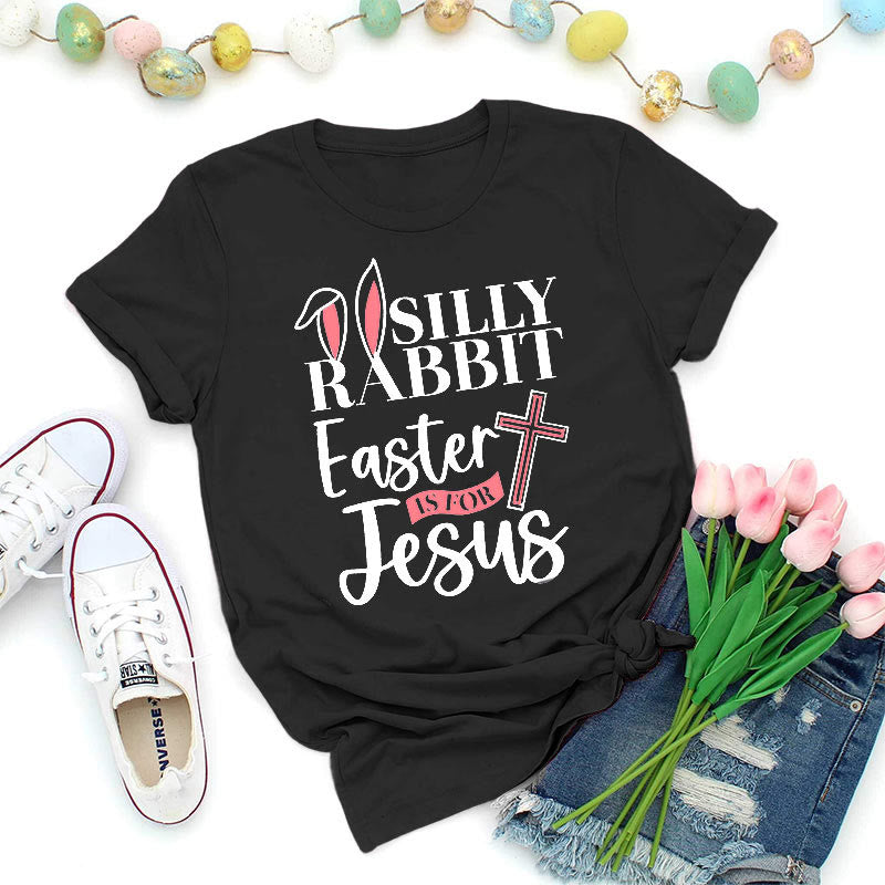 T-shirt « Lapin rigolo » de Christianartworkshop, Pâques est pour Jésus - Noir - 2XL - image 2