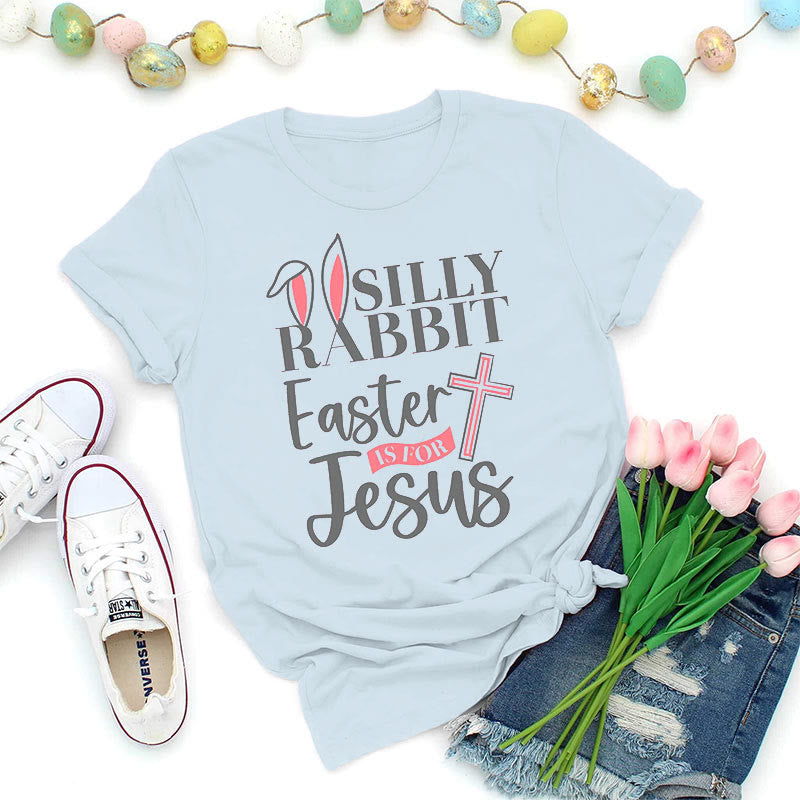T-shirt « Lapin rigolo » de Christianartworkshop, Pâques est pour Jésus - Bleu - 2XL - image 5