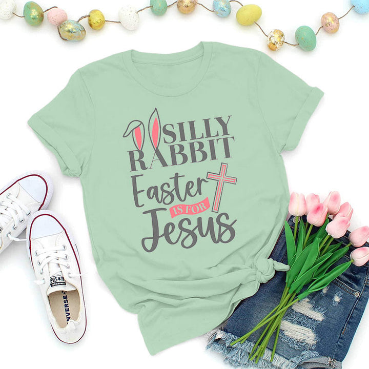 T-shirt « Lapin rigolo » de Christianartworkshop, Pâques est pour Jésus - Vert gazon - 2XL - image 8