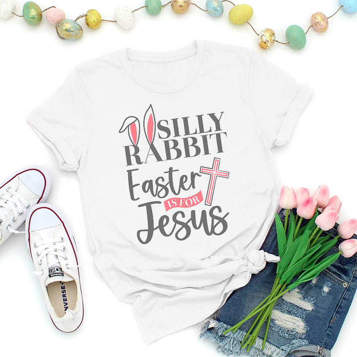 T-shirt « Lapin rigolo » de Christianartworkshop, Pâques est pour Jésus - Blanc - 2XL - image 1