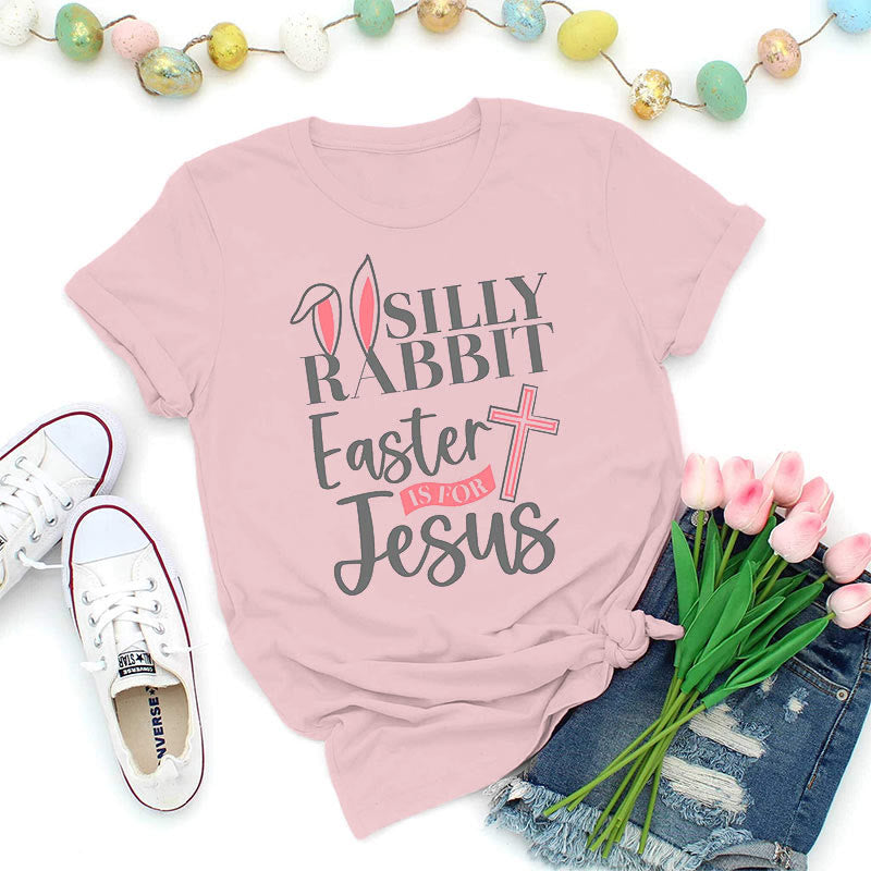 T-shirt « Lapin rigolo » de Christianartworkshop, Pâques est pour Jésus - Rose gris - 2XL - image 6