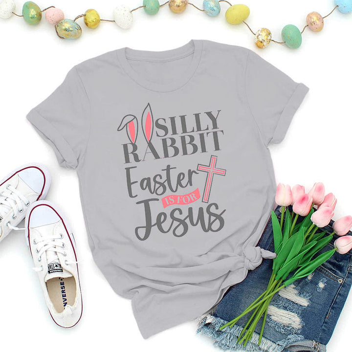 T-shirt « Lapin rigolo » de Christianartworkshop, Pâques est pour Jésus - Gris - 2XL - image 3
