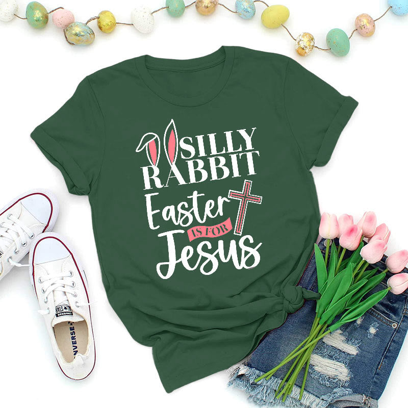 T-shirt « Lapin rigolo » de Christianartworkshop, Pâques est pour Jésus - Vert foncé - 2XL - image 9