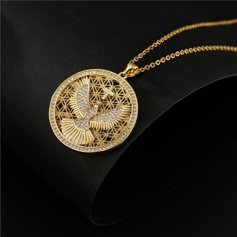 Christianartworkshop Collier Colombe du Saint-Esprit Éclat Céleste : Un symbole rayonnant de foi - image 1