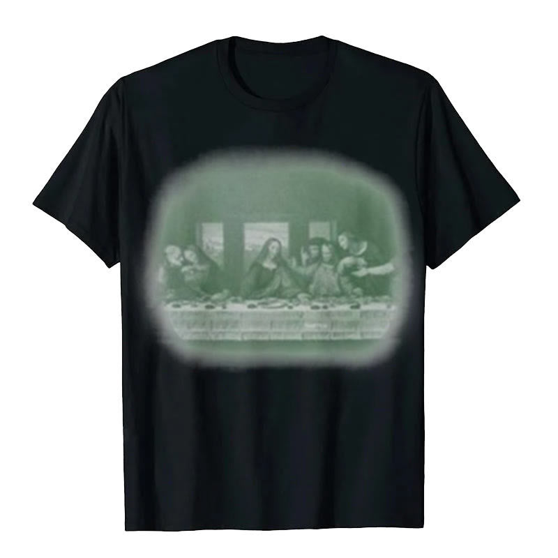 T-shirt graphique vintage Christianartworkshop La Cène - Noir - 2XL - image 1