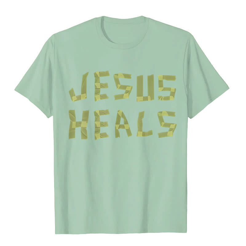T-shirt graphique Christianartworkshop Jésus guérit - Vert gazon - 2XL - image 14