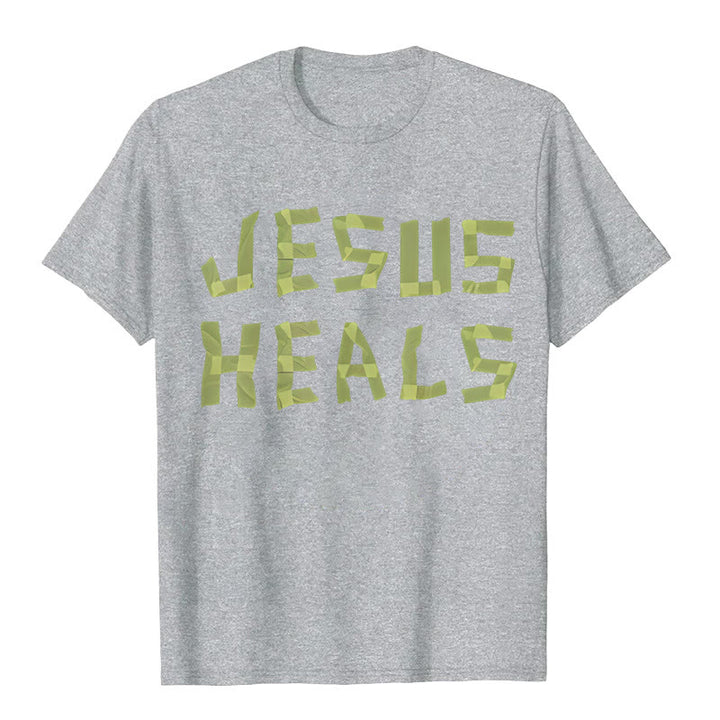 T-shirt graphique Christianartworkshop Jésus guérit - Gris - 2XL - image 6