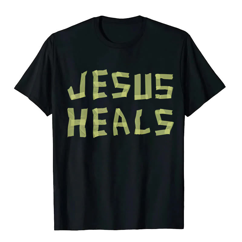 T-shirt graphique Christianartworkshop Jésus guérit - Noir - 2XL - image 0