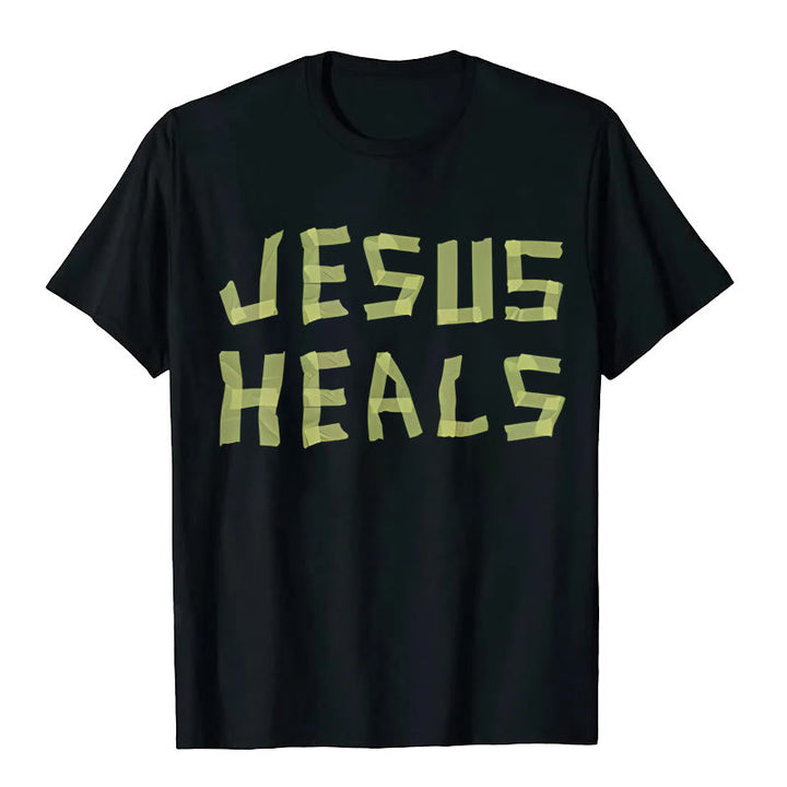 T-shirt graphique Christianartworkshop Jésus guérit - Noir - 2XL - image 0