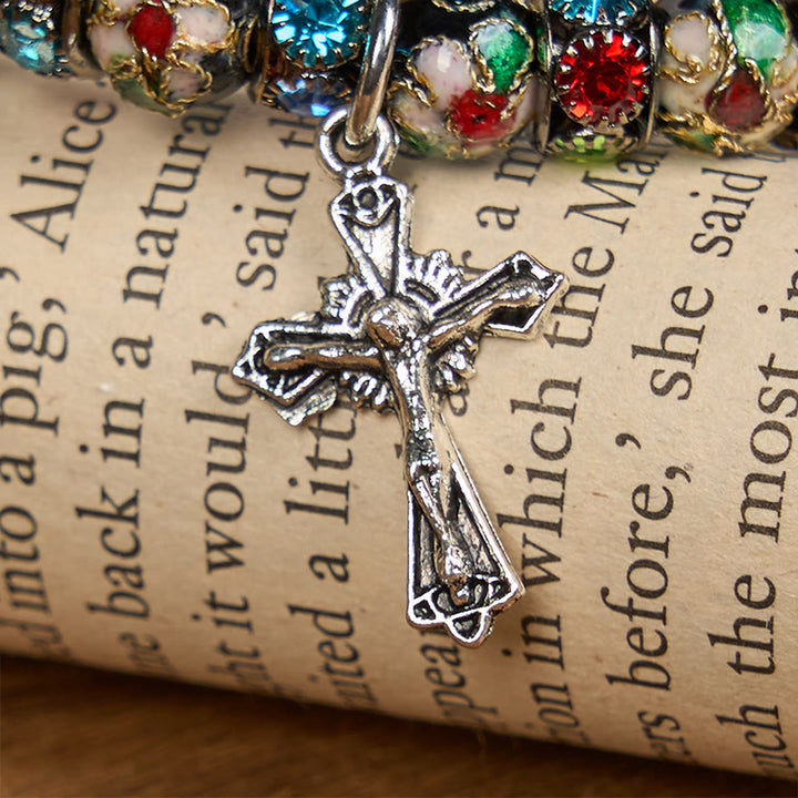 Bracelet « Foi intemporelle » en perles cloisonnées artisanales de Christianartworkshop : un témoignage de la présence du Christ - image 11