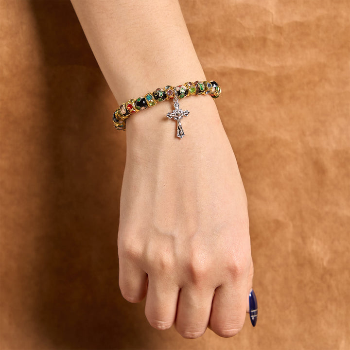 Bracelet « Foi intemporelle » en perles cloisonnées artisanales de Christianartworkshop : un témoignage de la présence du Christ - image 16