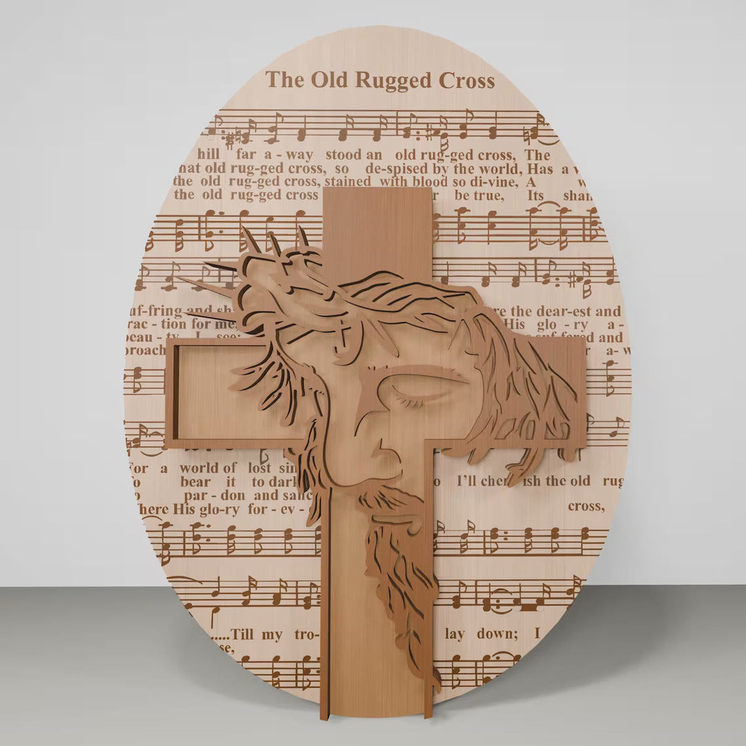 Christianartworkshop Ornement de bureau de Pâques en bois inspirant de 3styles - Symboles d'espoir et de rédemption - Style 1 - image 0