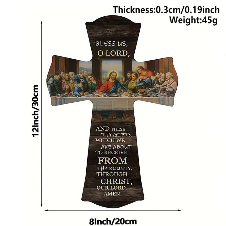 Christianartworkshop Croix en bois suspendue « La Cène » : un témoignage de foi et d'art - La Cène Croix B - image 5