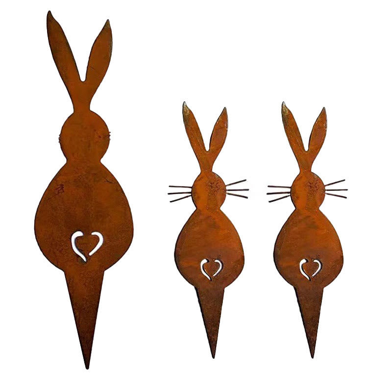 Christianartworkshop Lot de 3 décorations de bureau en bois représentant un lapin de Pâques inspirant - image 2