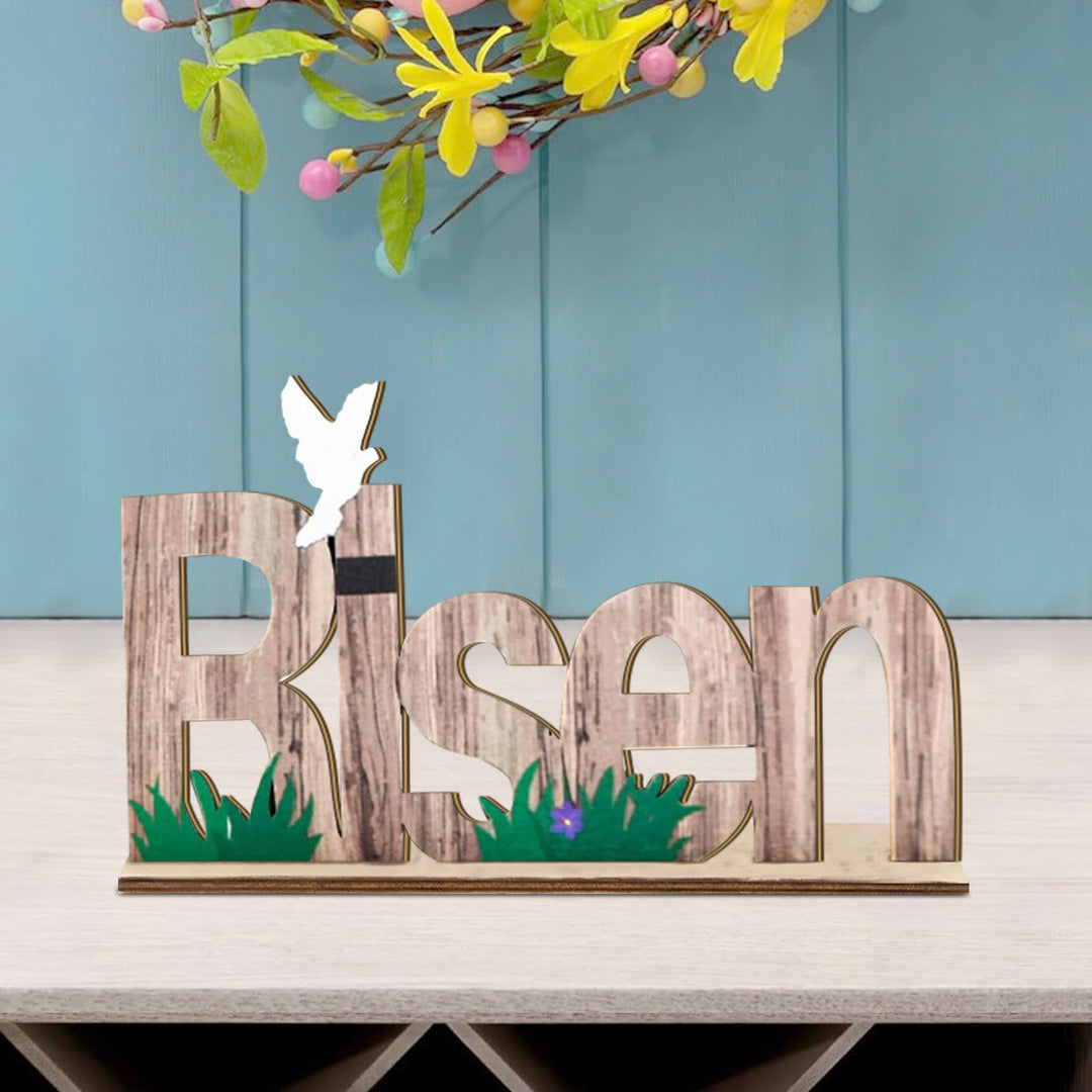 Christianartworkshop Ornement de bureau en bois « Ressuscité » pour Pâques - Bois - image 0