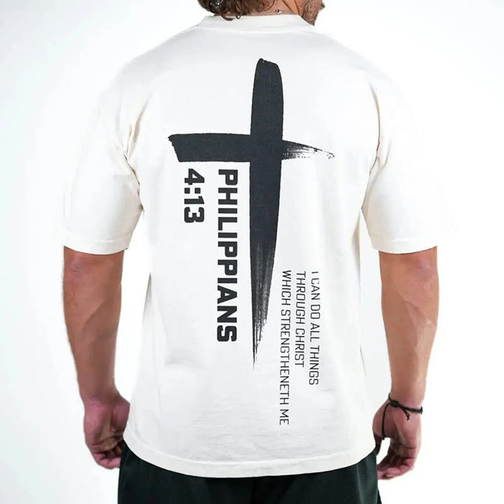T-shirt Croix de la Force Philippiens 4:13 de Christianartworkshop - image 7