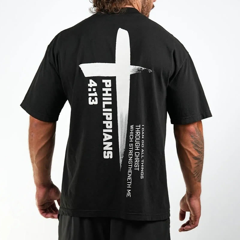 T-shirt Croix de la Force Philippiens 4:13 de Christianartworkshop - image 2
