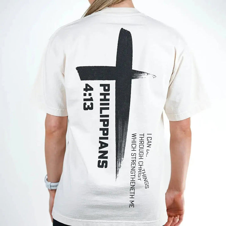 T-shirt Croix de la Force Philippiens 4:13 de Christianartworkshop - image 6