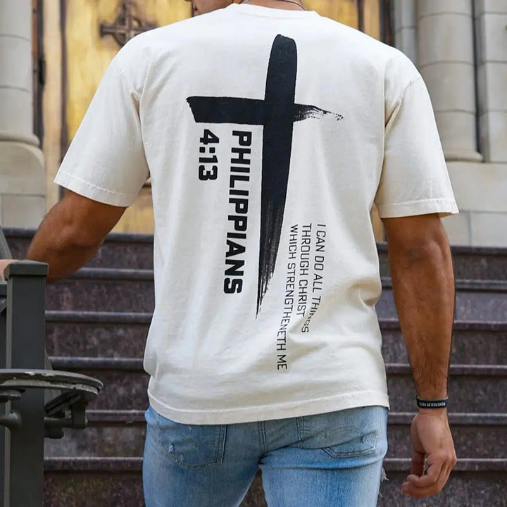 T-shirt Croix de la Force Philippiens 4:13 de Christianartworkshop - image 5