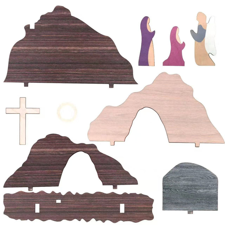 Christianartworkshop Croix et anges en bois, décoration de bureau pour Pâques. - image 3