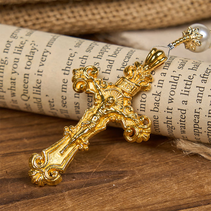 Christianartworkshop Chapelet de la Grâce Divine fait main en cristal vert émeraude et perles, avec le Notre Père - image 7