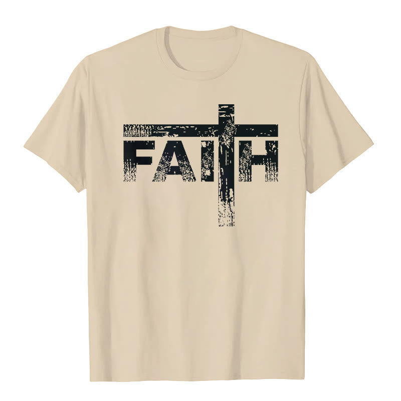 T-shirt Christianartworkshop La Croix de la Foi - Beige - 2XL - image 2