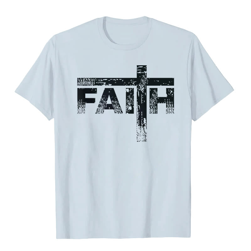 T-shirt Christianartworkshop La Croix de la Foi - Bleu - 2XL - image 3