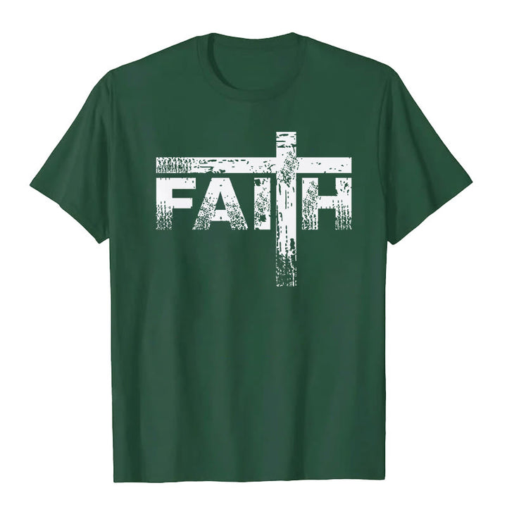 T-shirt Christianartworkshop La Croix de la Foi - Vert foncé - 2XL - image 6