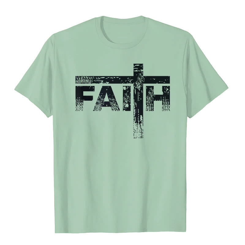 T-shirt Christianartworkshop La Croix de la Foi - Vert clair - 2XL - image 5