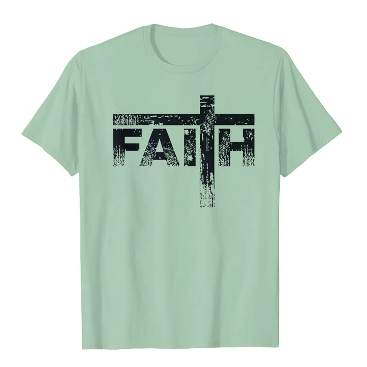 T-shirt Christianartworkshop La Croix de la Foi - Vert clair - 2XL - image 5