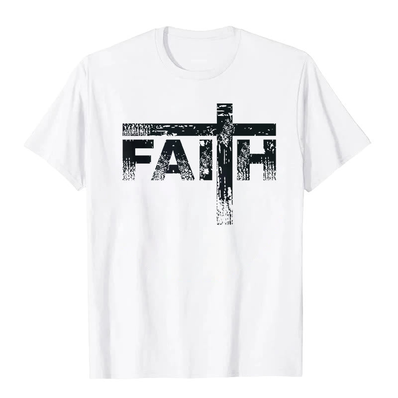 T-shirt Christianartworkshop La Croix de la Foi - Blanc - 2XL - image 1