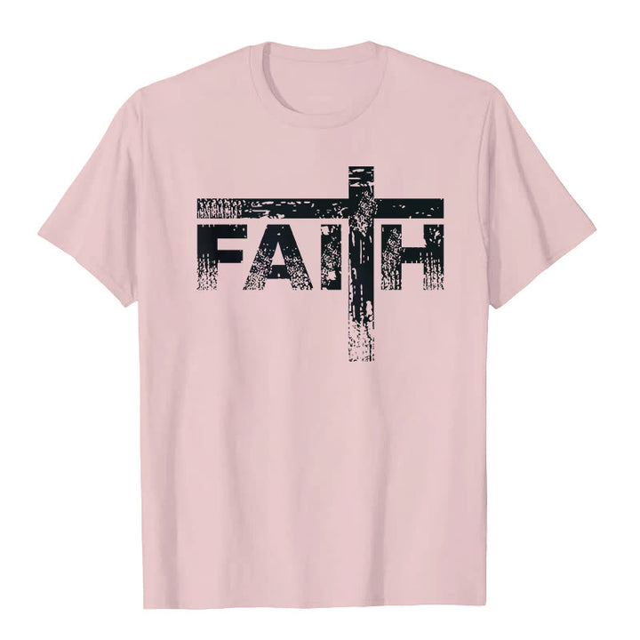 T-shirt Christianartworkshop La Croix de la Foi - Rose - 2XL - image 4