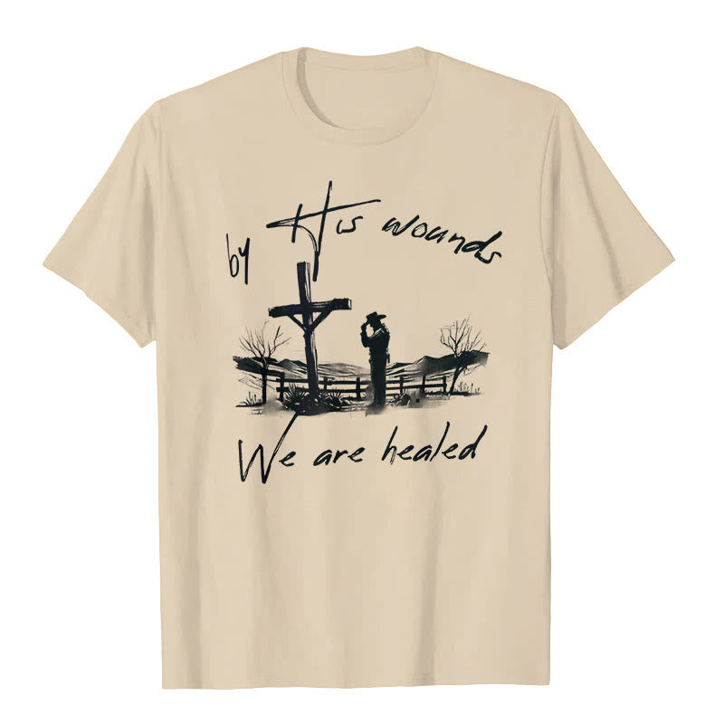 T-shirt « Par ses blessures, nous sommes guéris », atelier d'art chrétien - Beige - 2XL - image 2