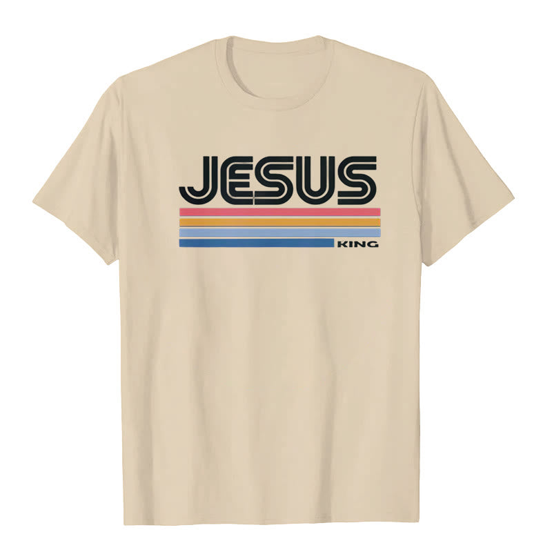 T-shirt rétro Jésus Roi Christianartworkshop - Beige - 2XL - image 2
