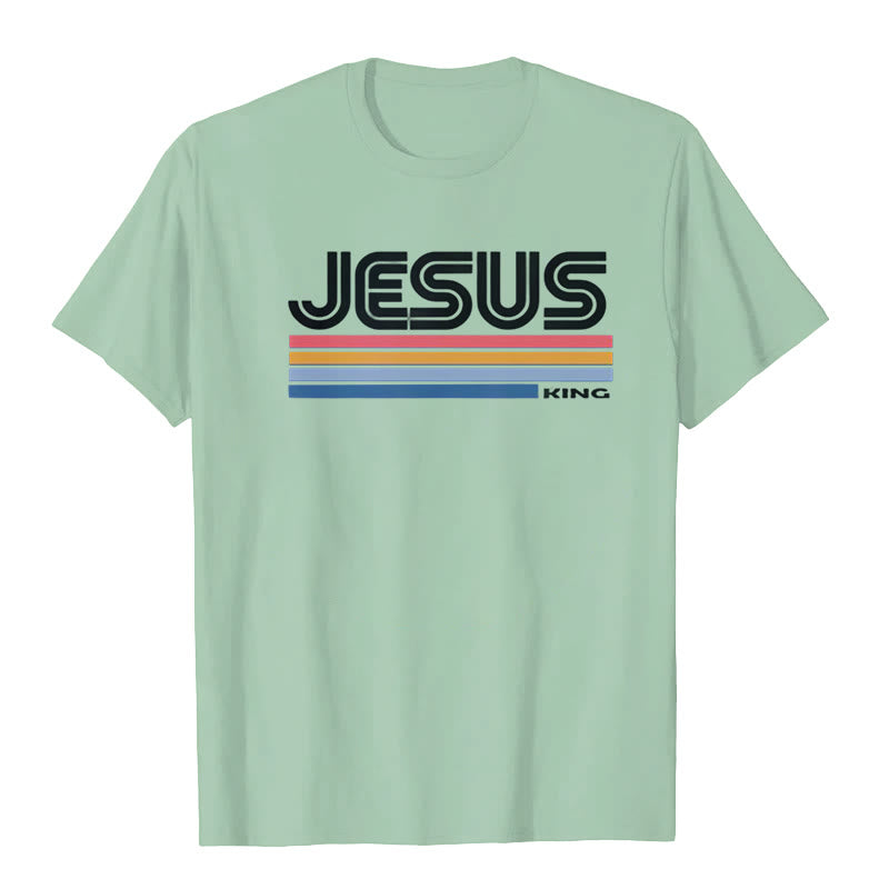 T-shirt rétro Jésus Roi Christianartworkshop - Vert clair - 2XL - image 5