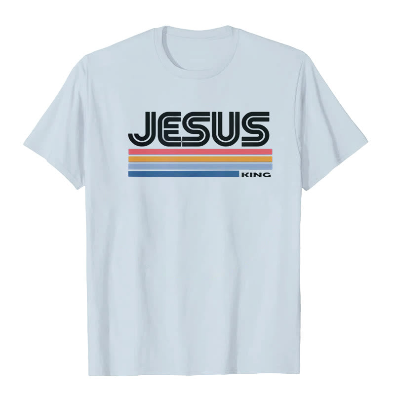 T-shirt rétro Jésus Roi Christianartworkshop - Bleu - 2XL - image 3