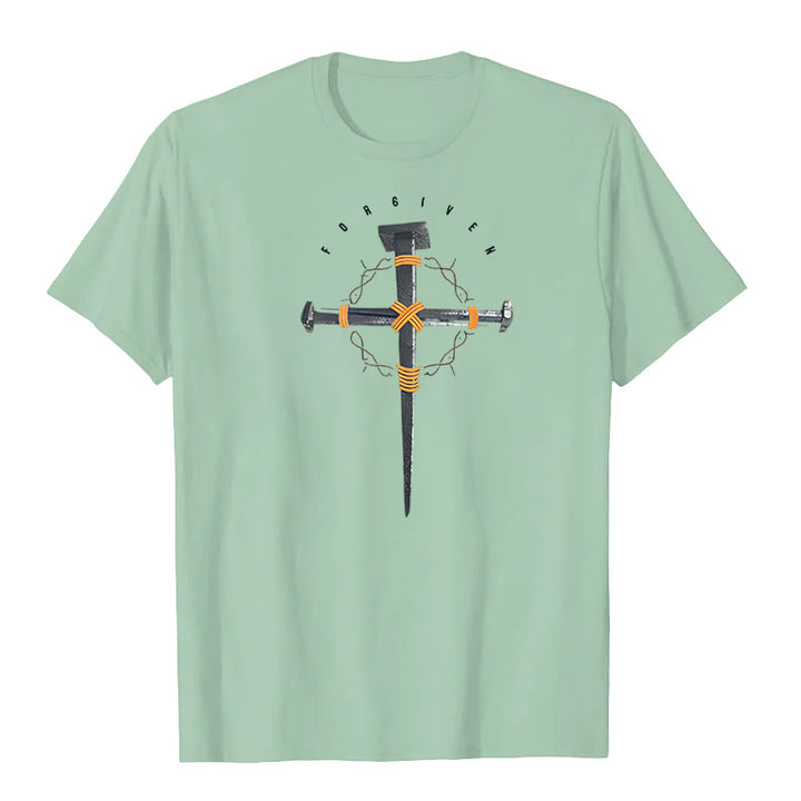 T-shirt Croix du Pardon de Christianartworkshop - Vert clair - 2XL - image 5