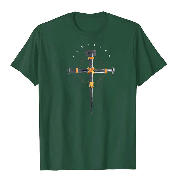 T-shirt Croix du Pardon de Christianartworkshop - Vert foncé - 2XL - image 6