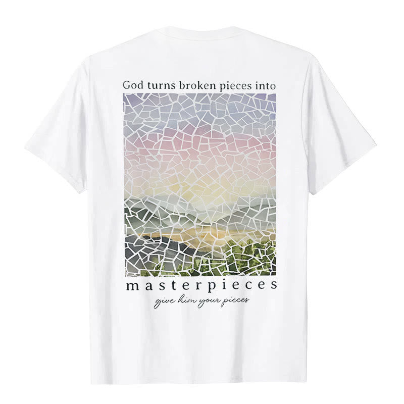 T-shirt Christianartworkshop « Dieu transforme les morceaux brisés en chefs-d'œuvre » - image 1