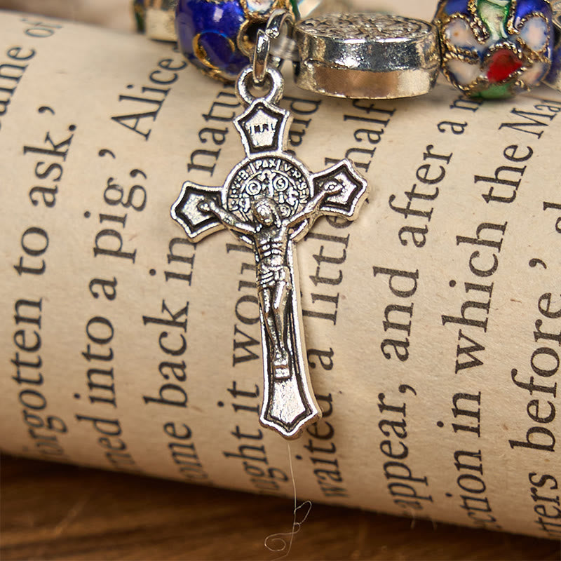 Bracelet de bénédiction divine en perles cloisonnées bleues artisanales Christianartworkshop : un symbole de foi - image 5