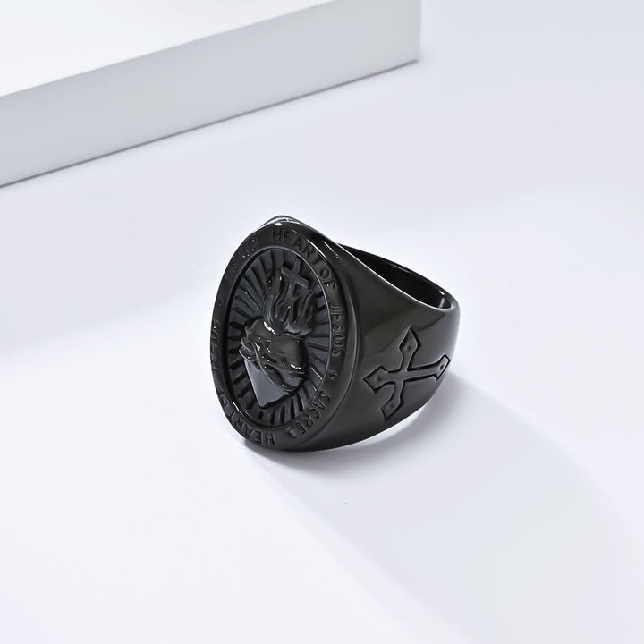 Christianartworkshop Croix du Sacré-Cœur de Jésus 3 Couleurs Bague de Bénédiction Spirituelle de la Foi - image 5