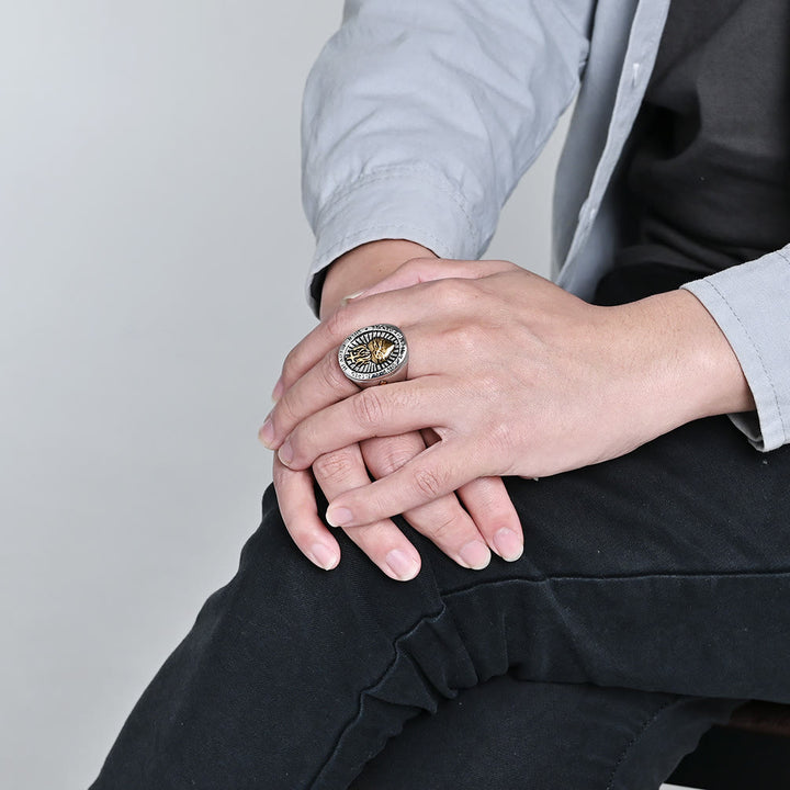 Christianartworkshop Croix du Sacré-Cœur de Jésus 3 Couleurs Bague de Bénédiction Spirituelle de la Foi - image 3